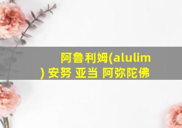 阿鲁利姆(alulim) 安努 亚当 阿弥陀佛